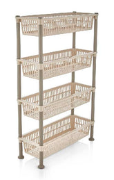 Plastic Organizer With Shelves  50x19.5x80 cm - Beige